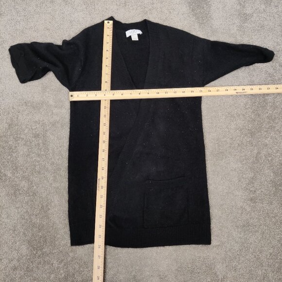 Ann Taylor Loft Women's Black Open Front Cashmere Cardigan in Black Size Small - Picture 5 of 8